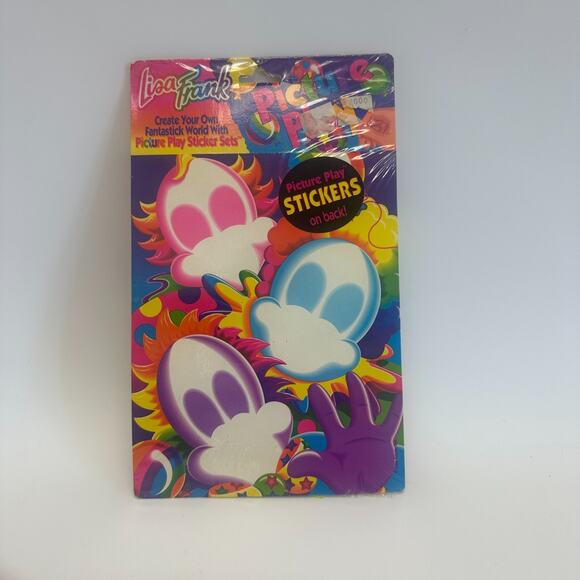 Vintage Lisa Frank Picture Play Reusable Vinyl Stickers Clown Set - Picture 1 of 7